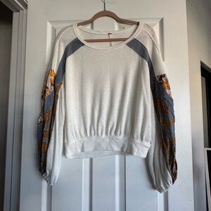 Free People Cream Knit Sweater